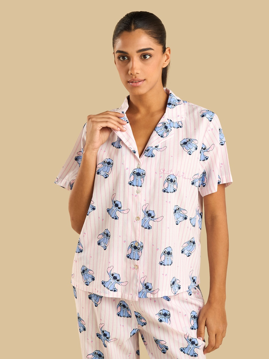 Stitch Print Cotton Pyjama Set