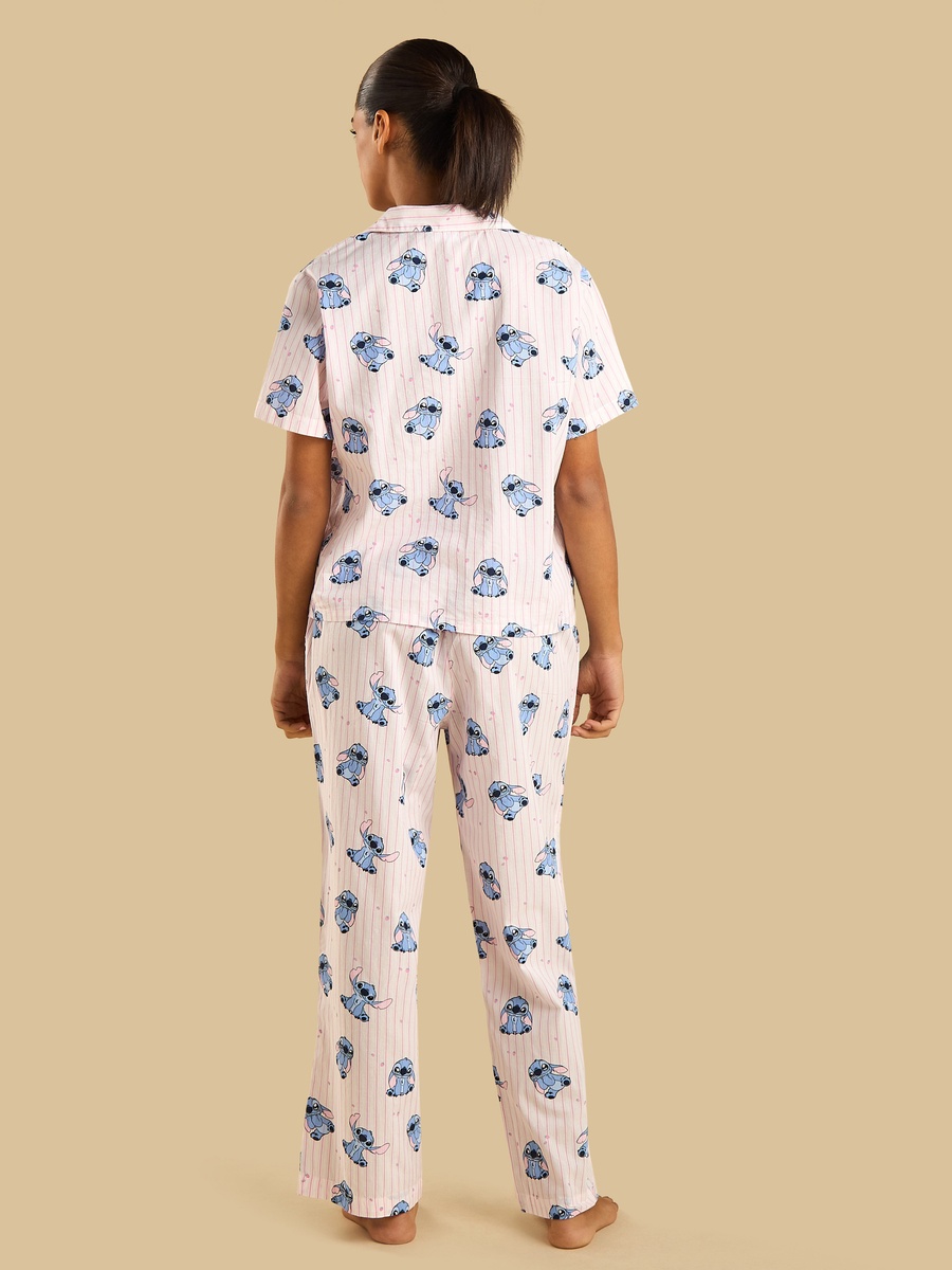 Stitch Print Cotton Pyjama Set