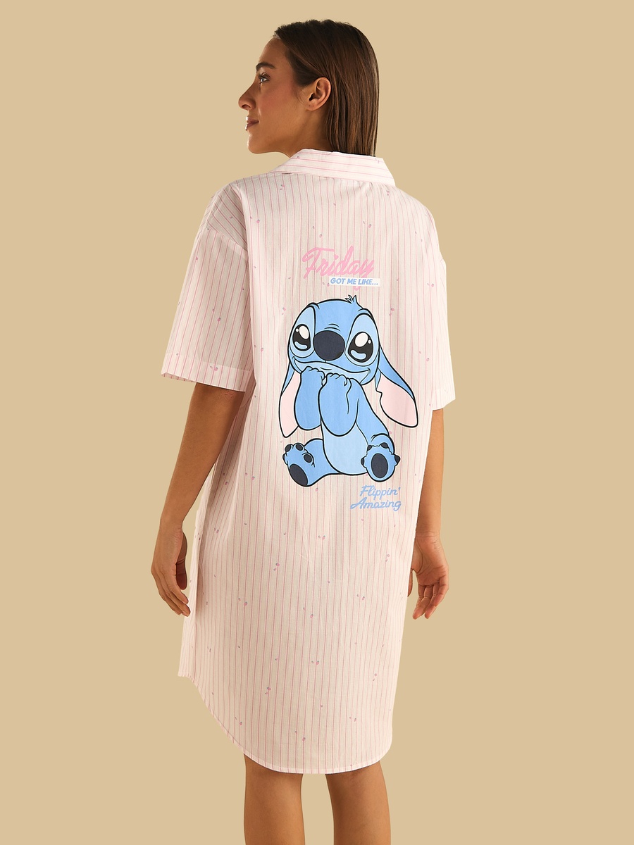 Stitch Print Cotton Sleepshirt