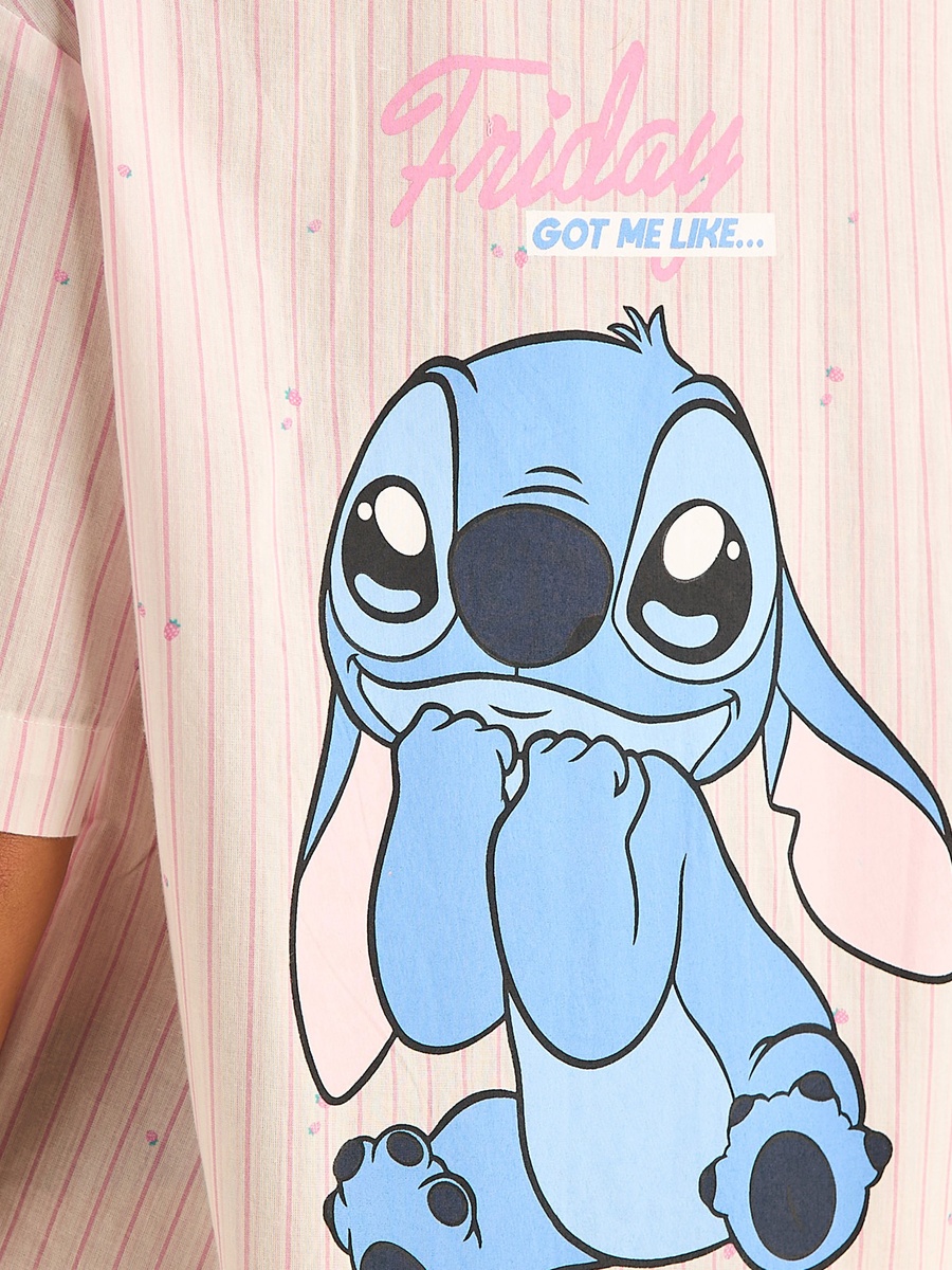 Stitch Print Cotton Sleepshirt