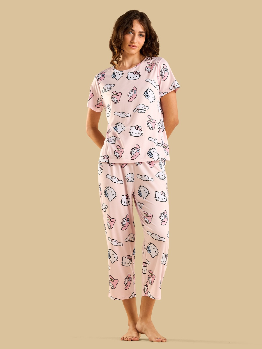 Hello Kitty and Friends Print Pyjama Set