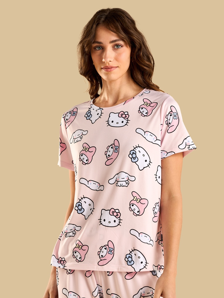 Hello Kitty and Friends Print Pyjama Set