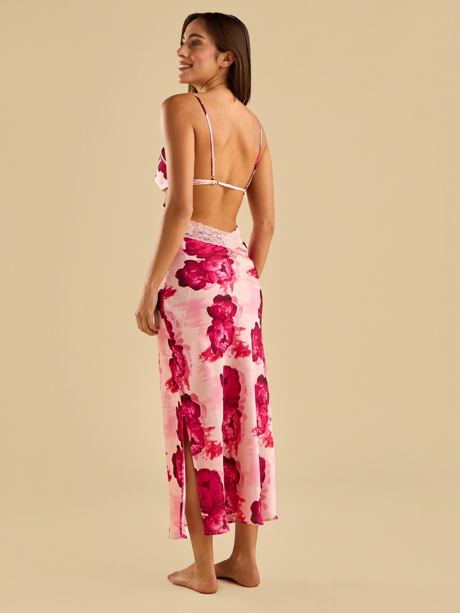 Floral Print Strappy Chemise