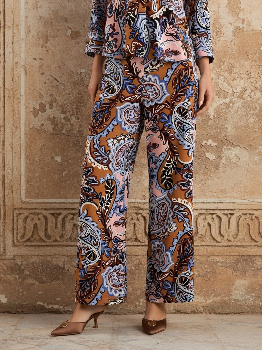 Printed Wide Leg Pants