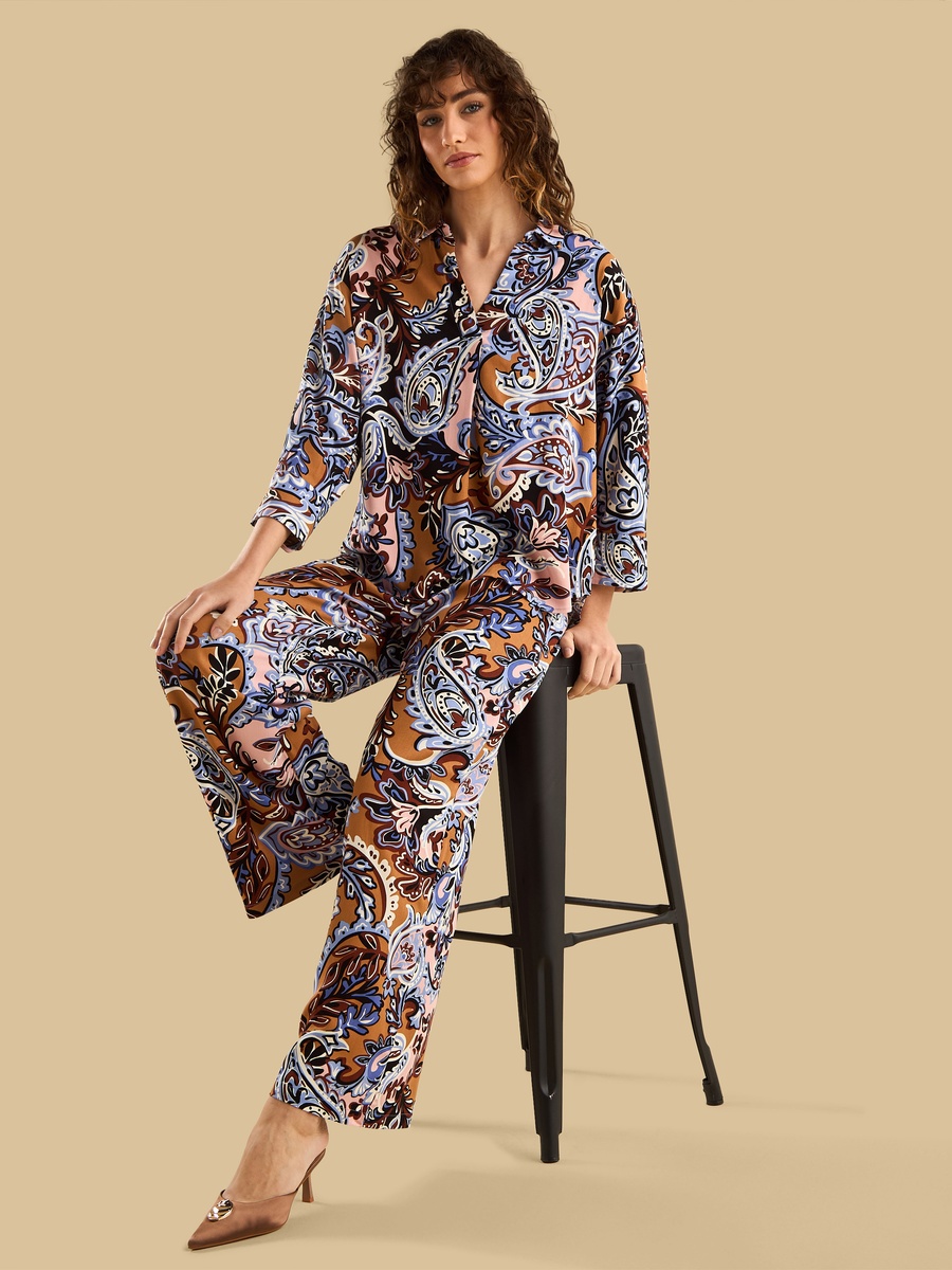 Printed Wide Leg Pants