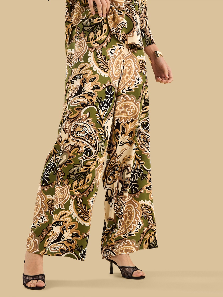 Printed Wide Leg Pants