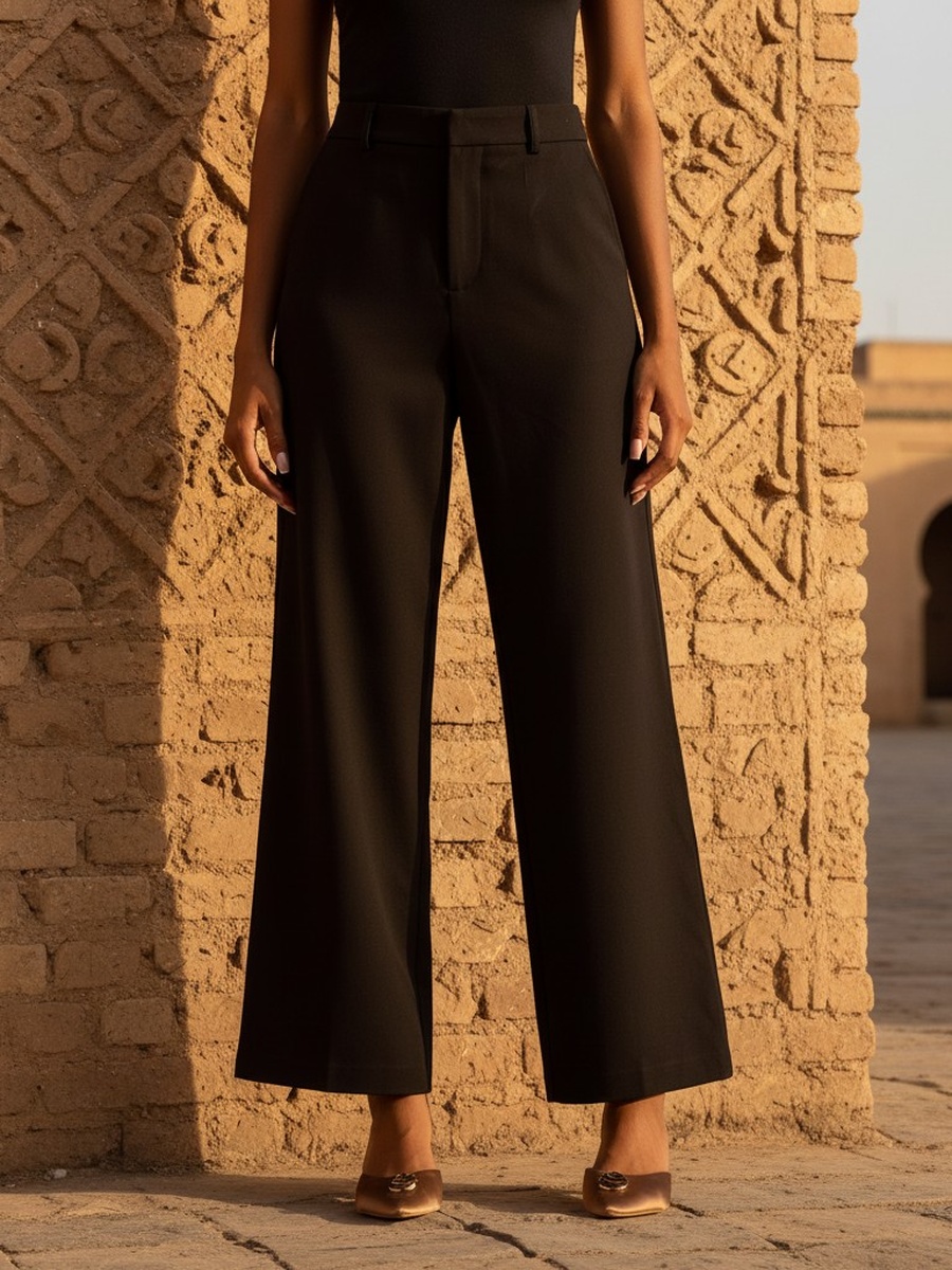 Mid-Rise Wide Leg Pants