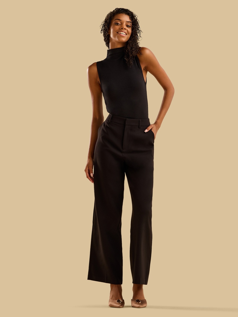 Mid-Rise Wide Leg Pants