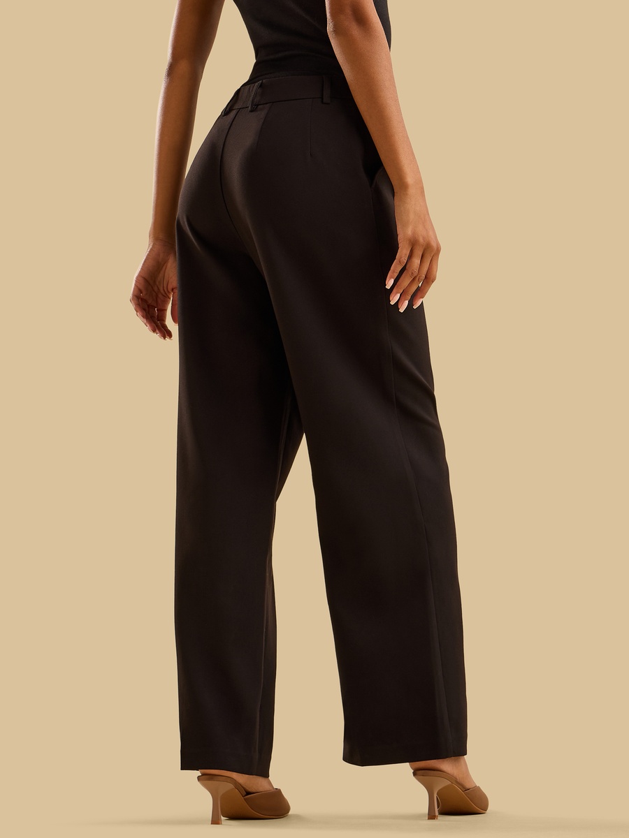 Mid-Rise Wide Leg Pants