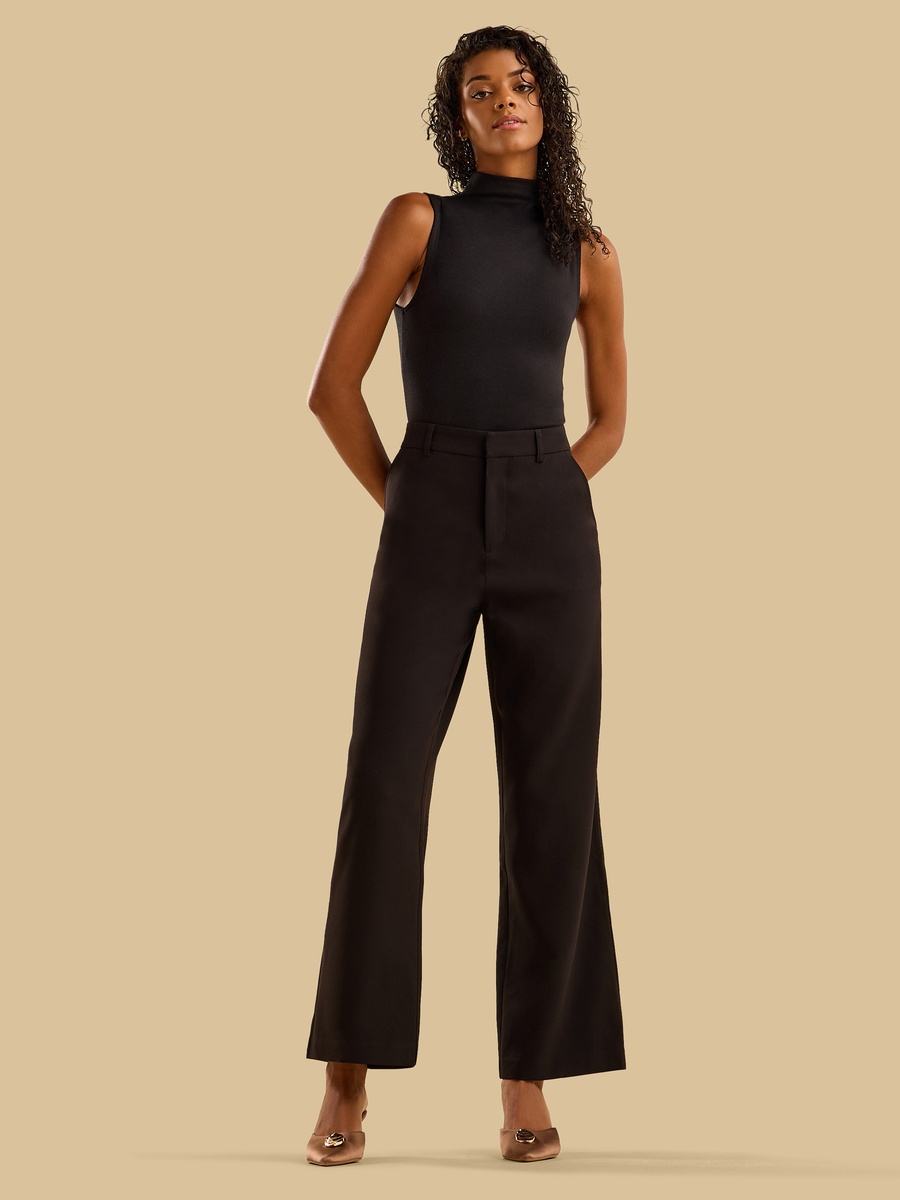Mid-Rise Wide Leg Pants