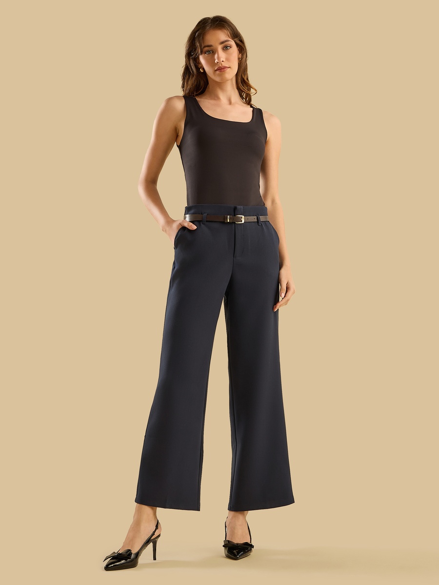 Wide Leg Pants with Belt