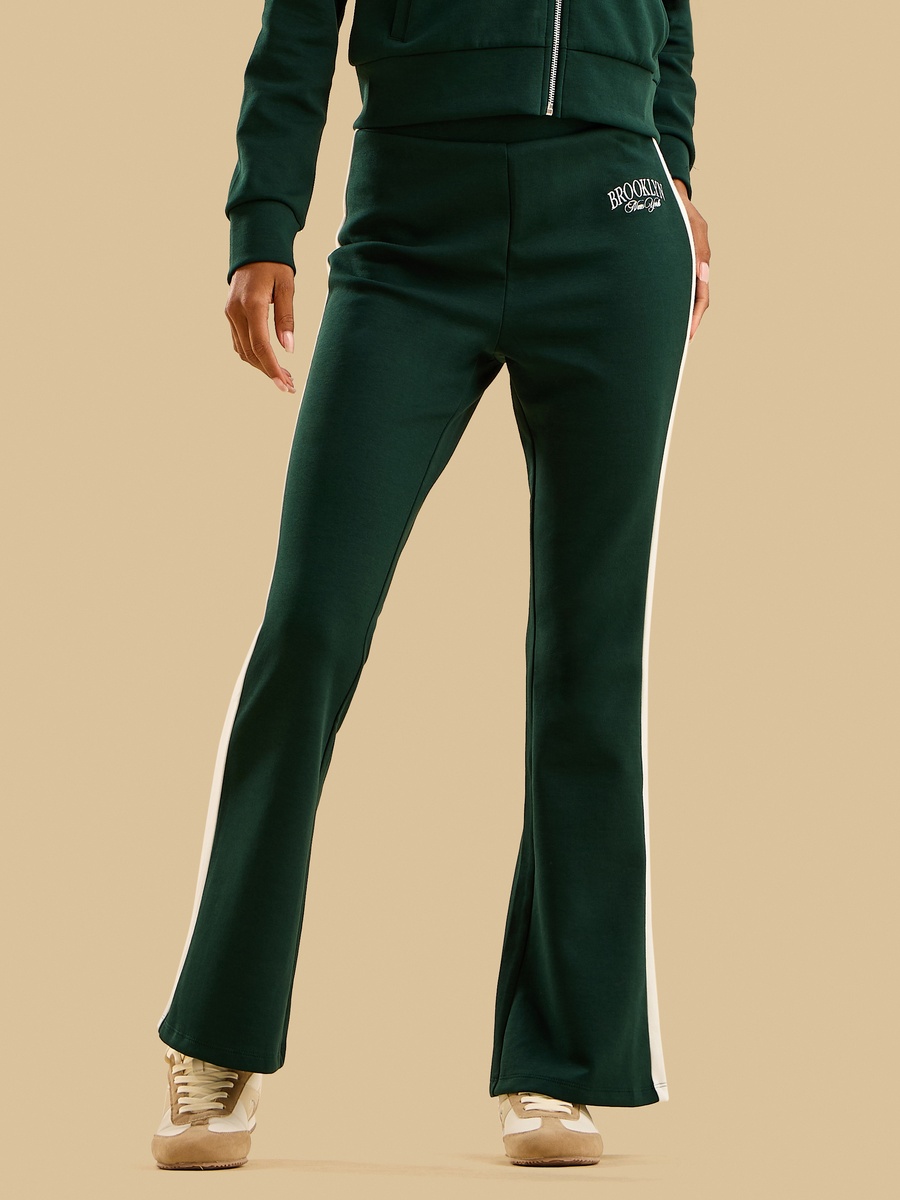 Chicago Embroidered Tape Detail Flared Pants