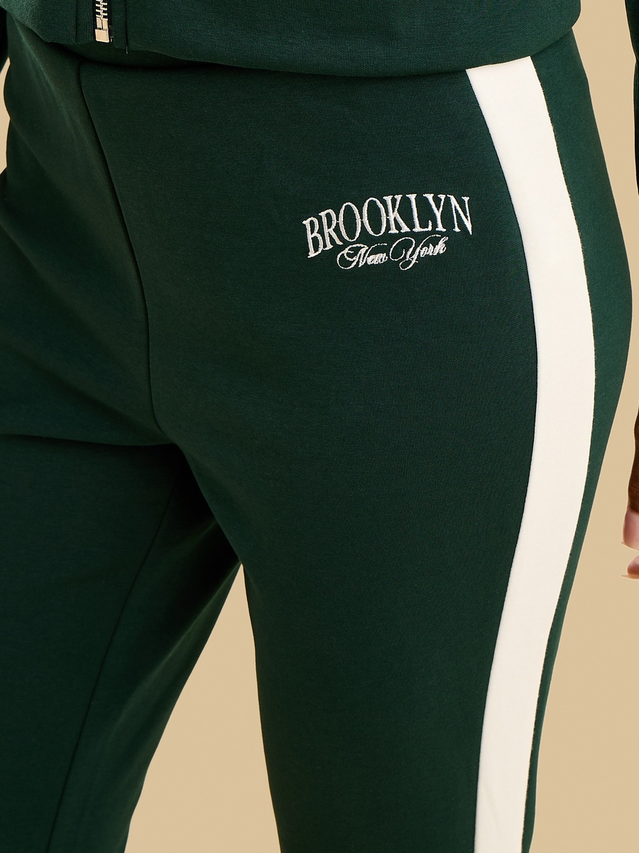 Chicago Embroidered Tape Detail Flared Pants