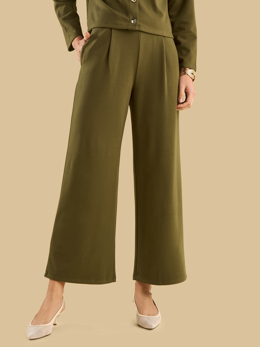 Front Pleat Wide Leg Pants