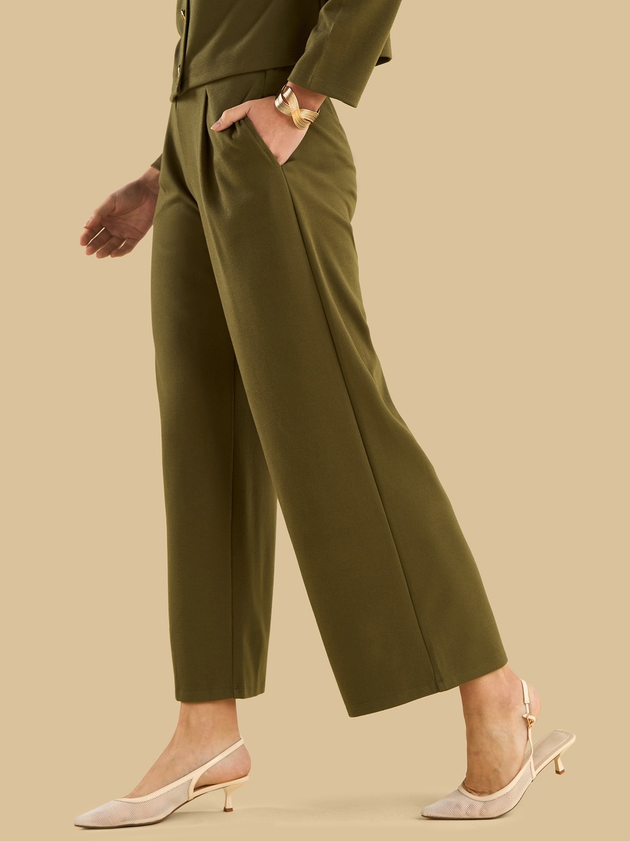 Front Pleat Wide Leg Pants