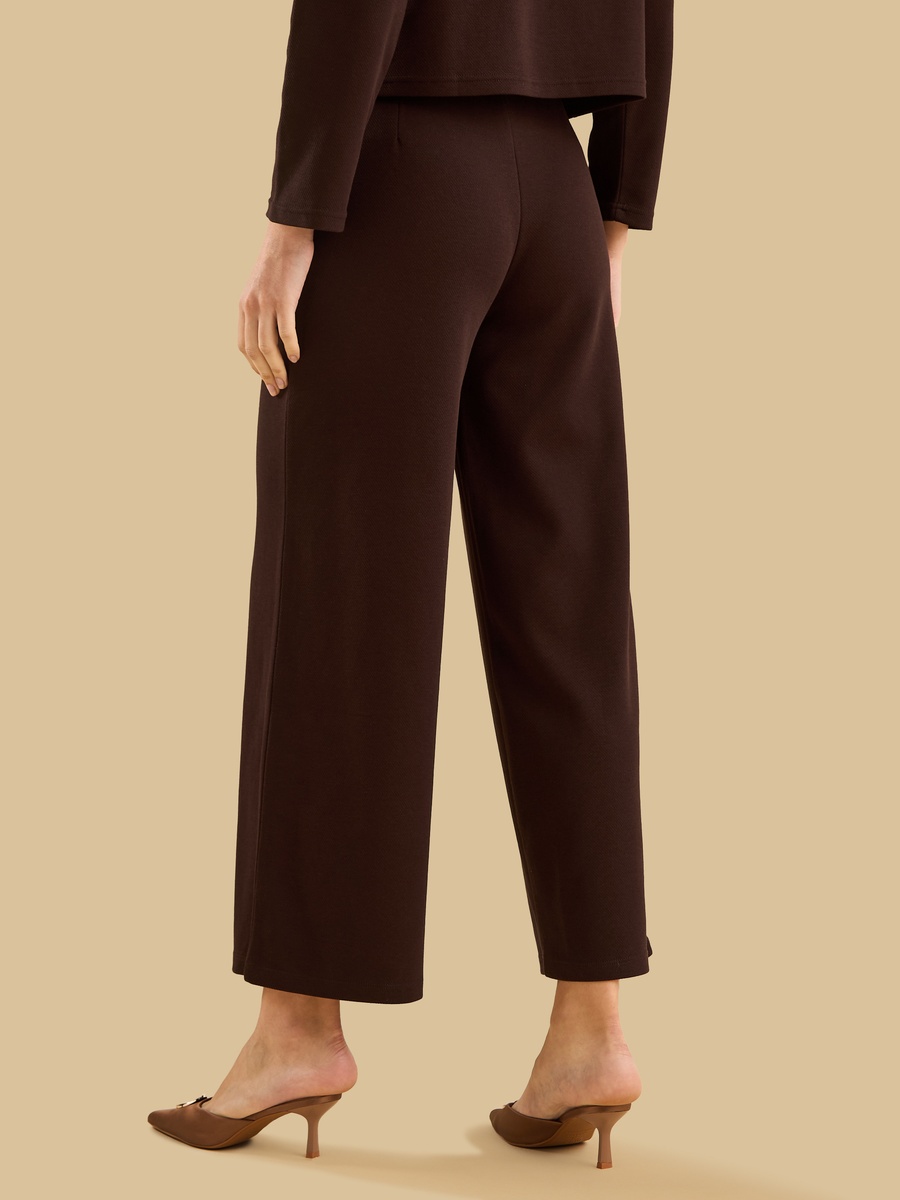 Twill Wide Leg Pants with Welt Pocket