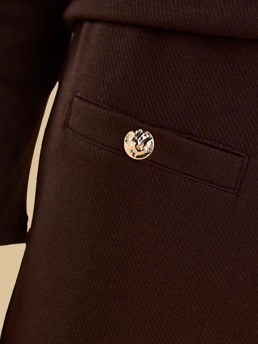 Twill Wide Leg Pants with Welt Pocket