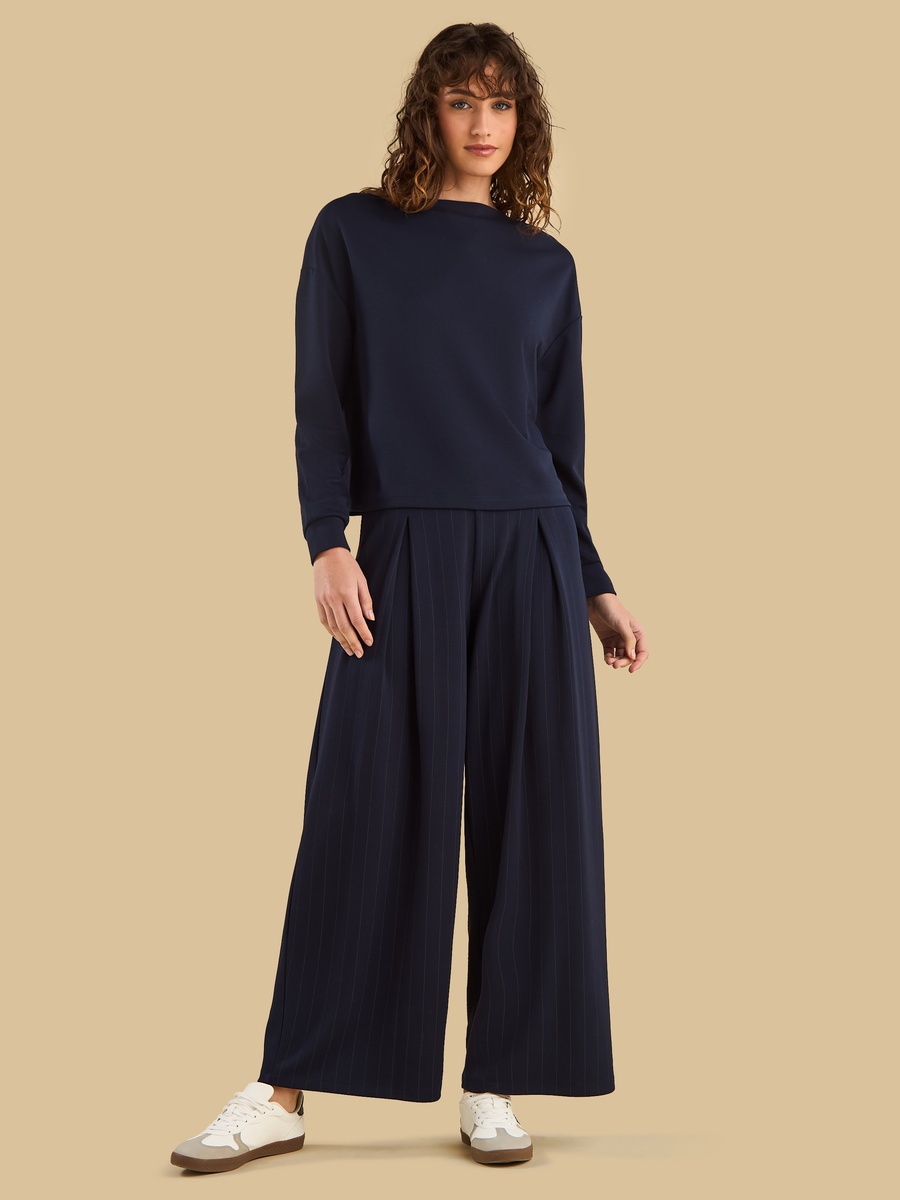 Pleated Modal Wide Leg Pants