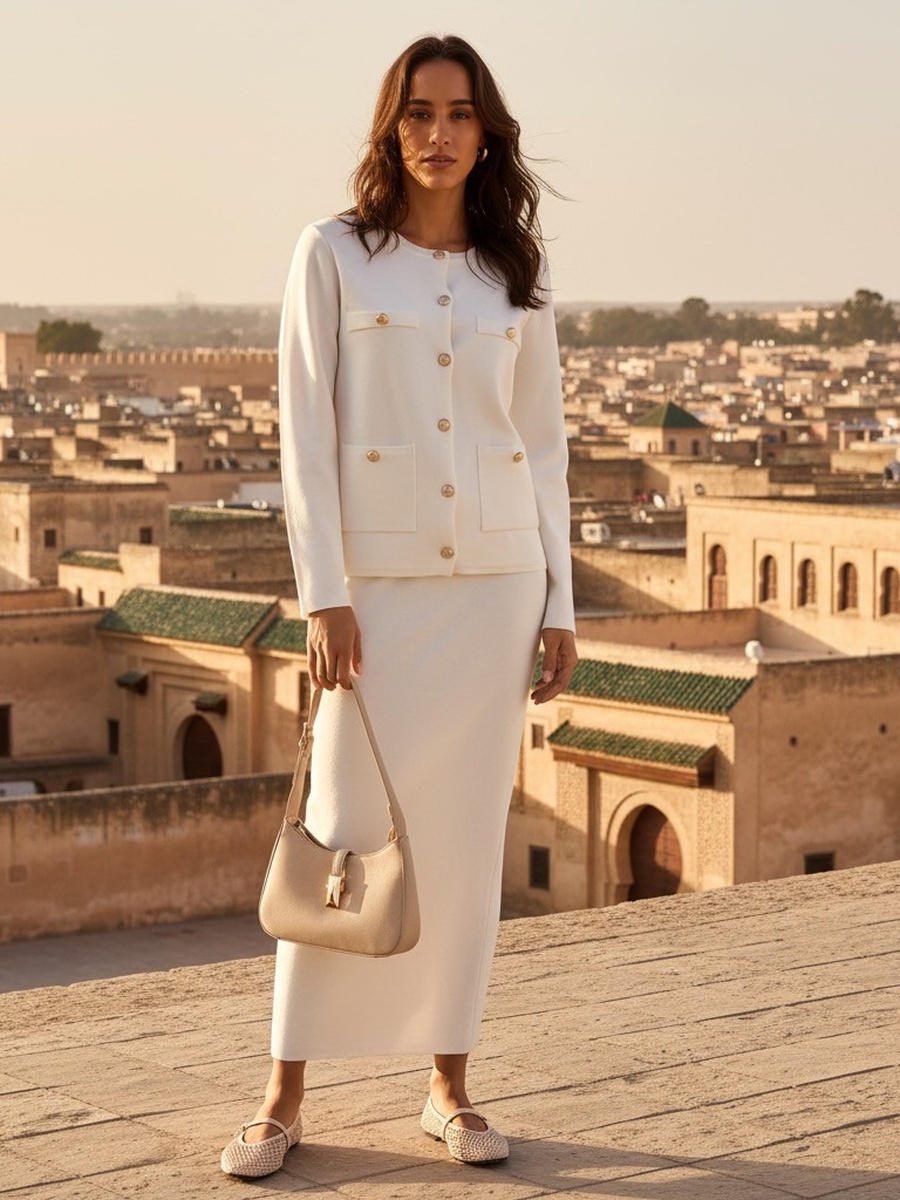 Fitted Skirt with Slit