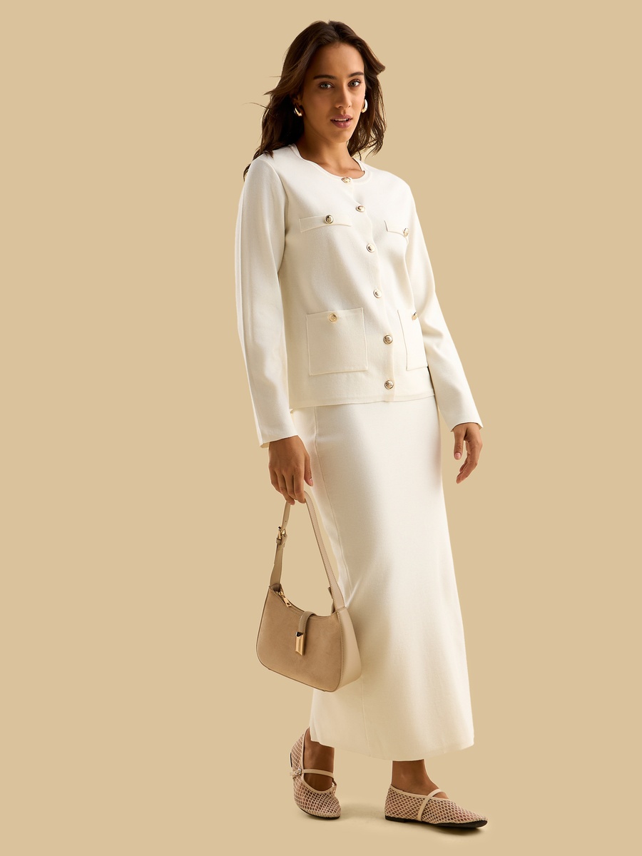 Fitted Skirt with Slit