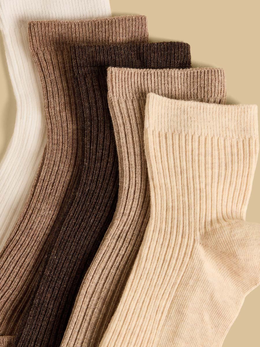 Pack of 5 - Ribbed Crew Length Socks