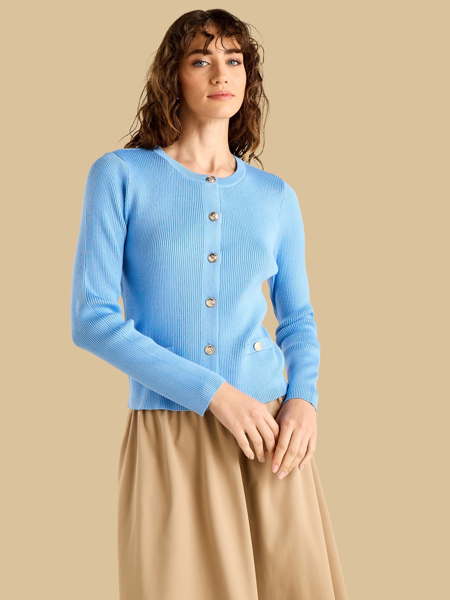 Textured Cardigan with Button Detail