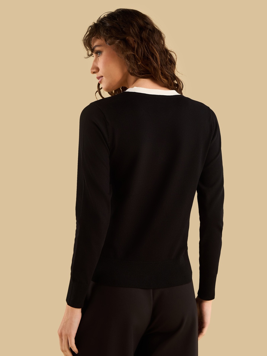 Contrast Trim Cardigan