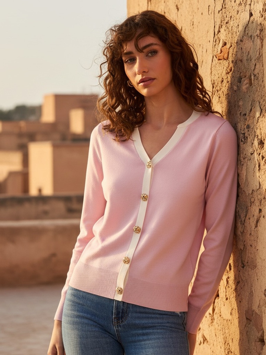 Contrast Trim Cardigan