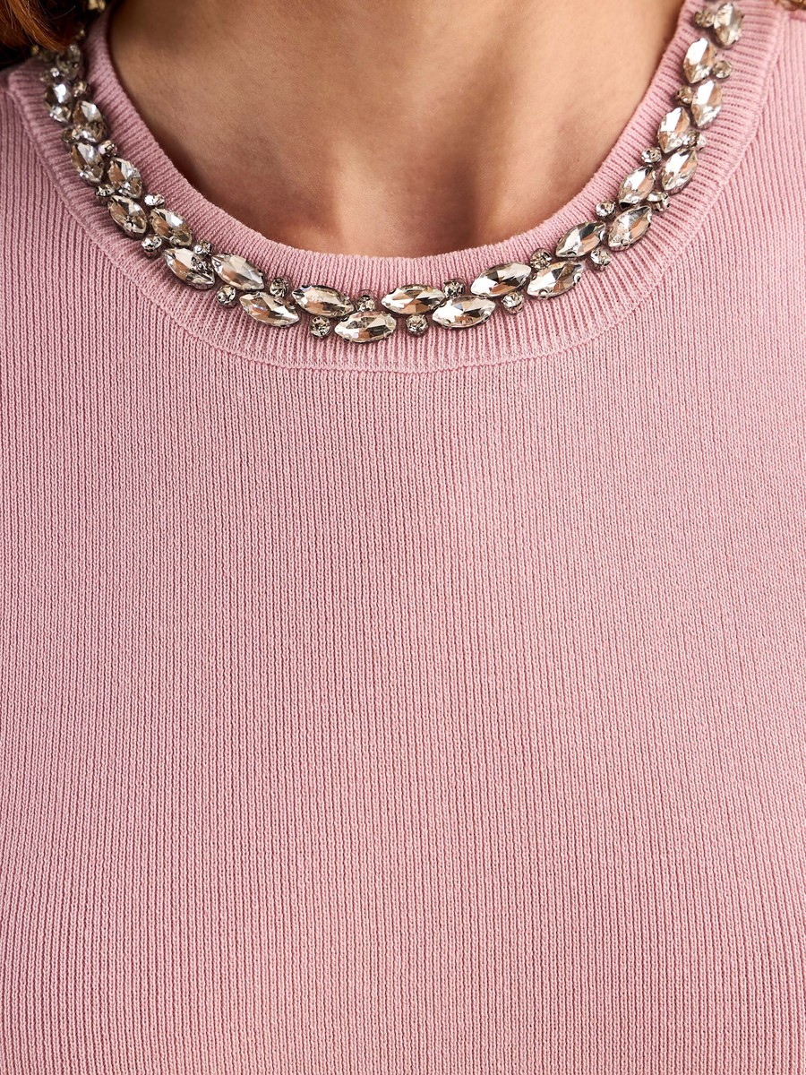 Embellished Neck Sweater