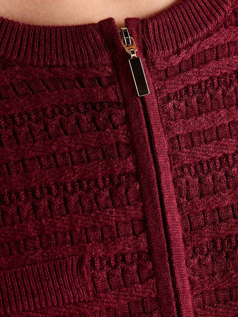 Textured Cardigan with Button Accent