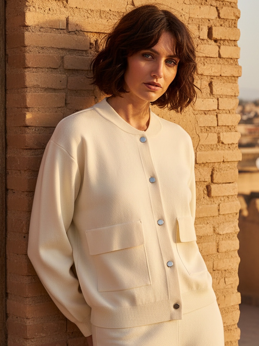Button Detail Cardigan with Pockets