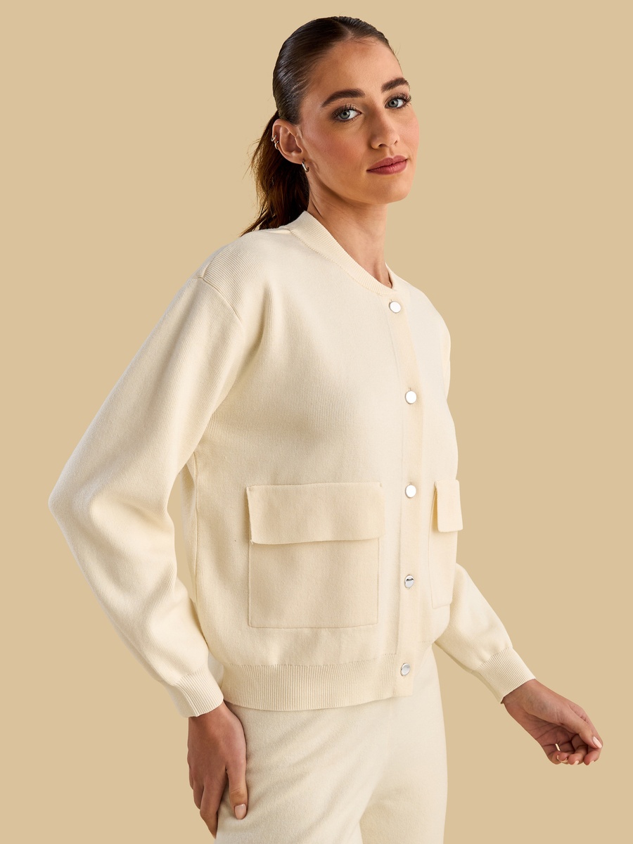Button Detail Cardigan with Pockets
