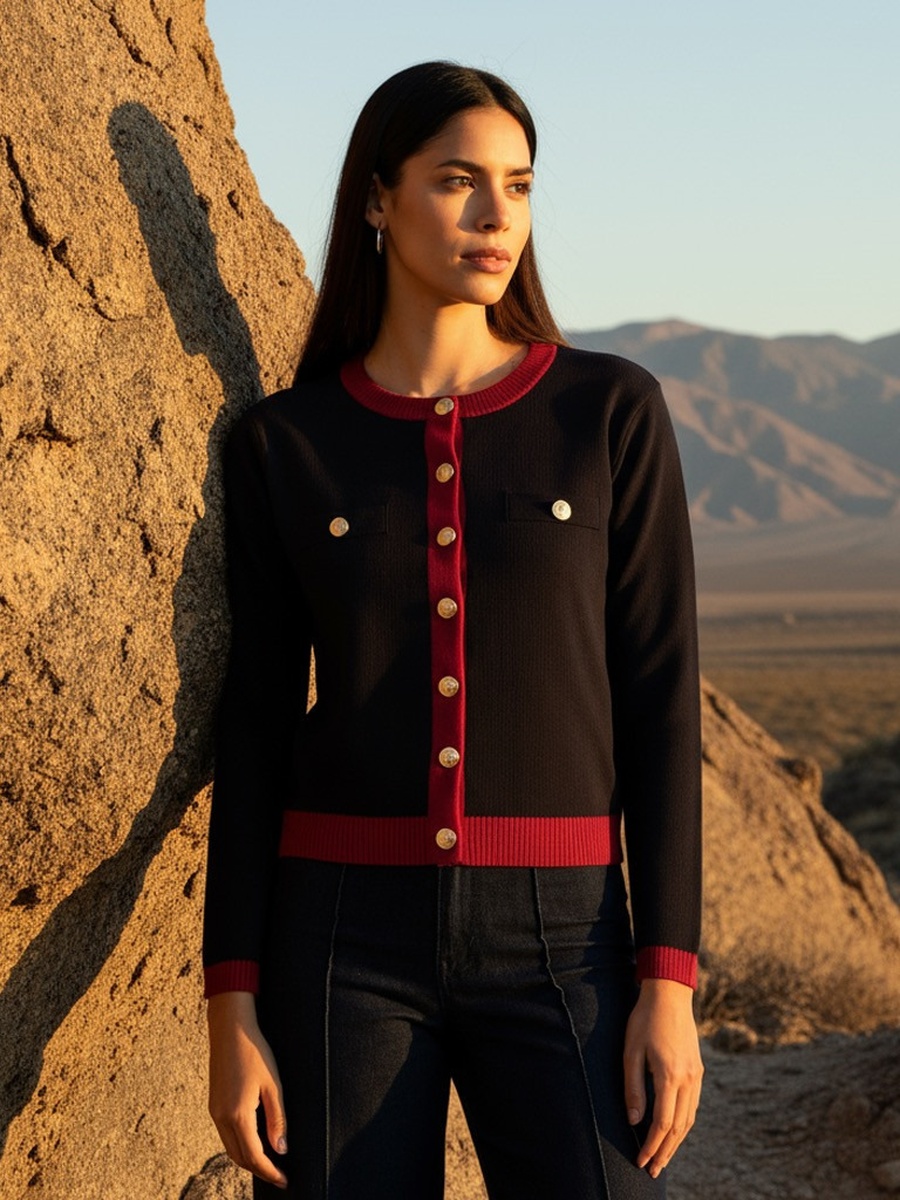 Textured Cardigan with Button Detail