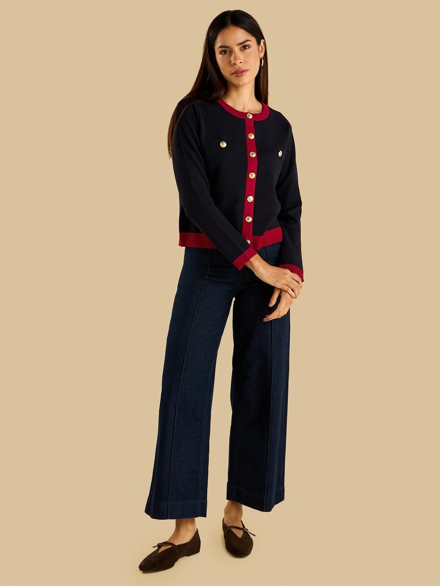 Textured Cardigan with Button Detail