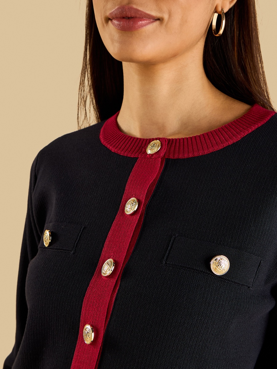 Textured Cardigan with Button Detail