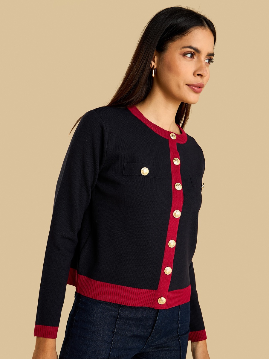 Textured Cardigan with Button Detail