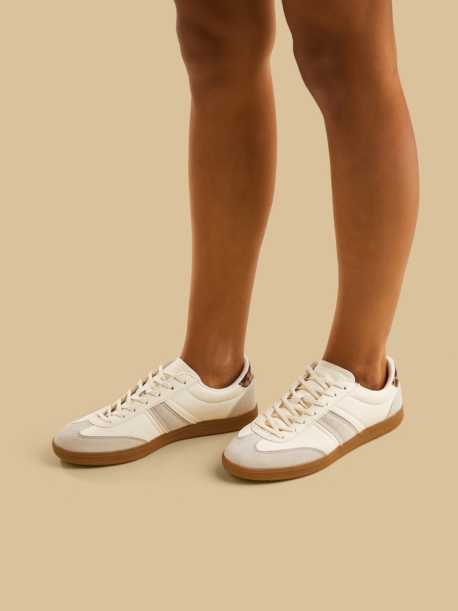 Panelled Lace-Up Sports Shoes