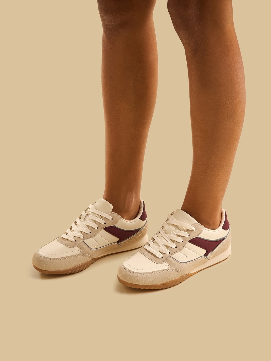 Panelled Lace-Up Sports Shoes
