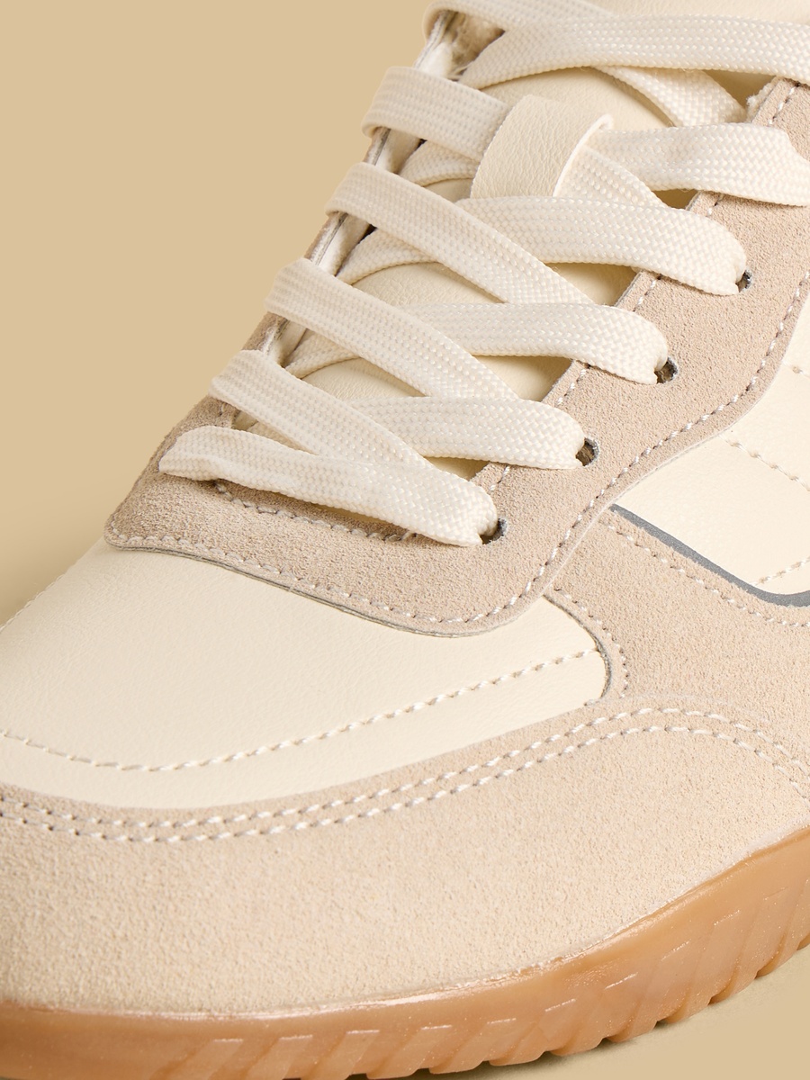 Panelled Lace-Up Sports Shoes