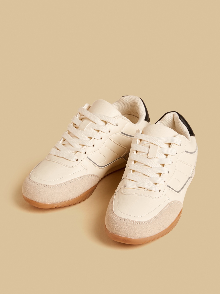 Panelled Lace-Up Sports Shoes