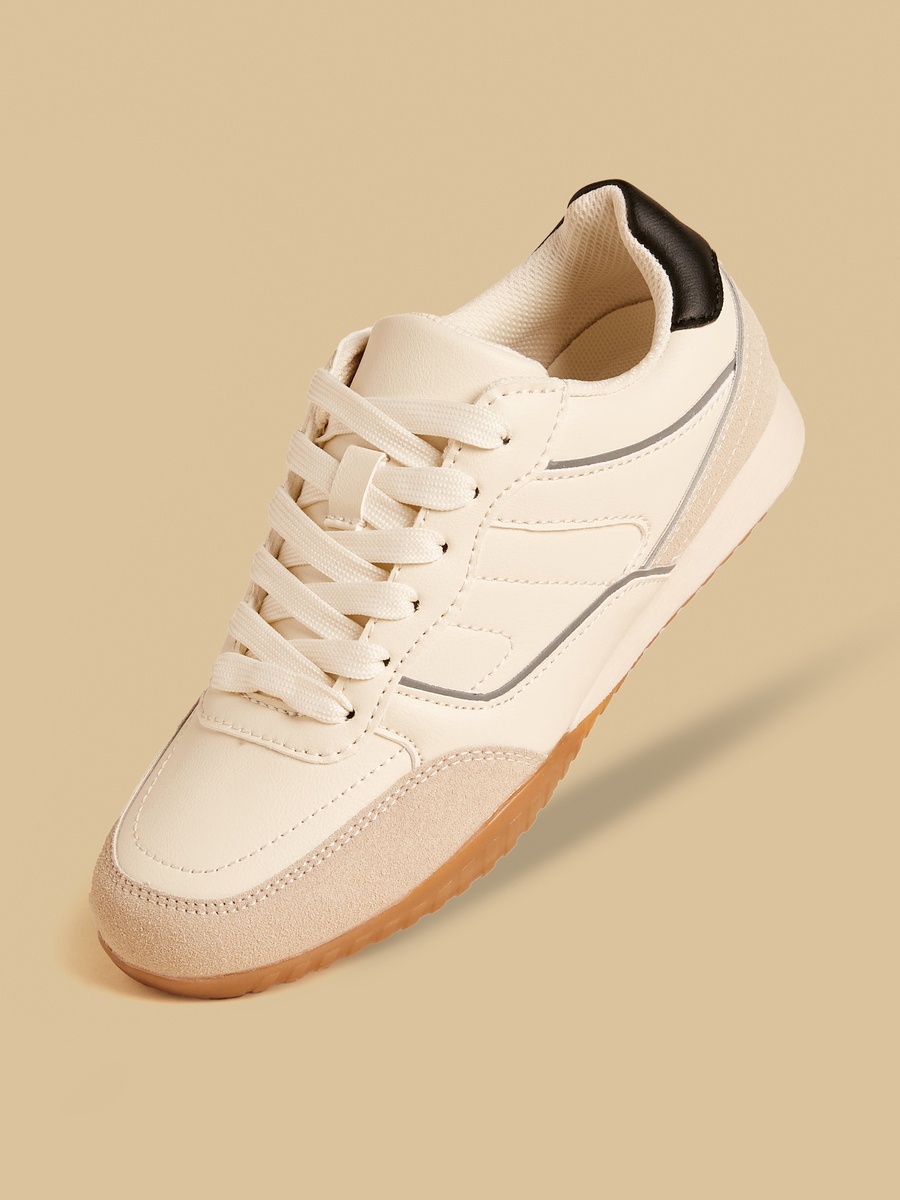 Panelled Lace-Up Sports Shoes