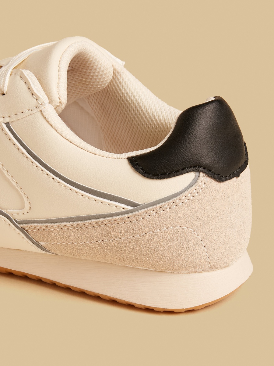 Panelled Lace-Up Sports Shoes