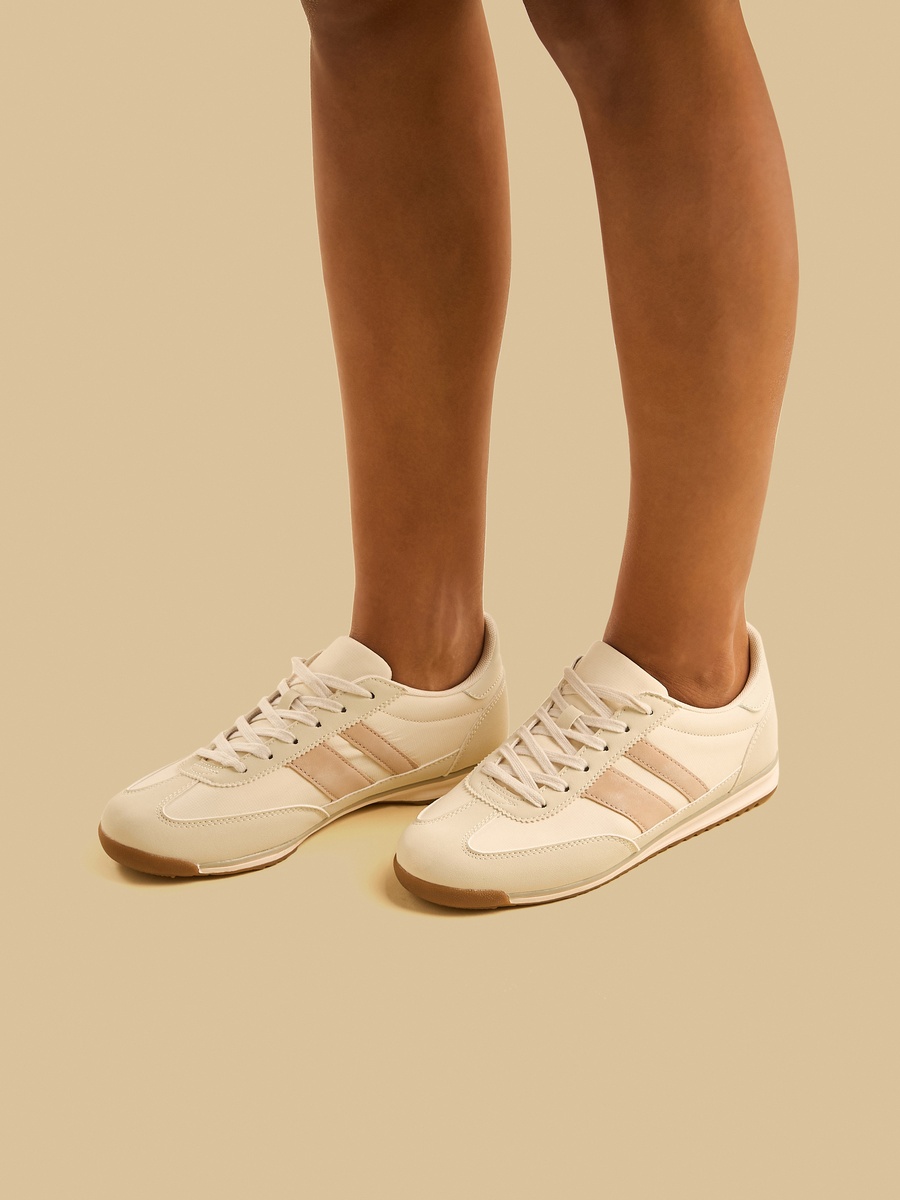 Panelled Lace-Up Sports Shoes