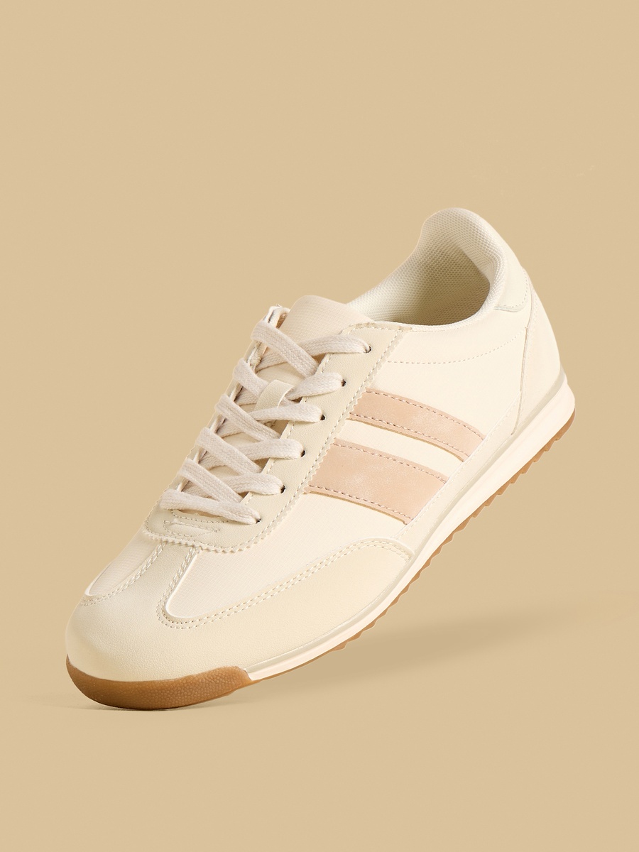 Panelled Lace-Up Sports Shoes