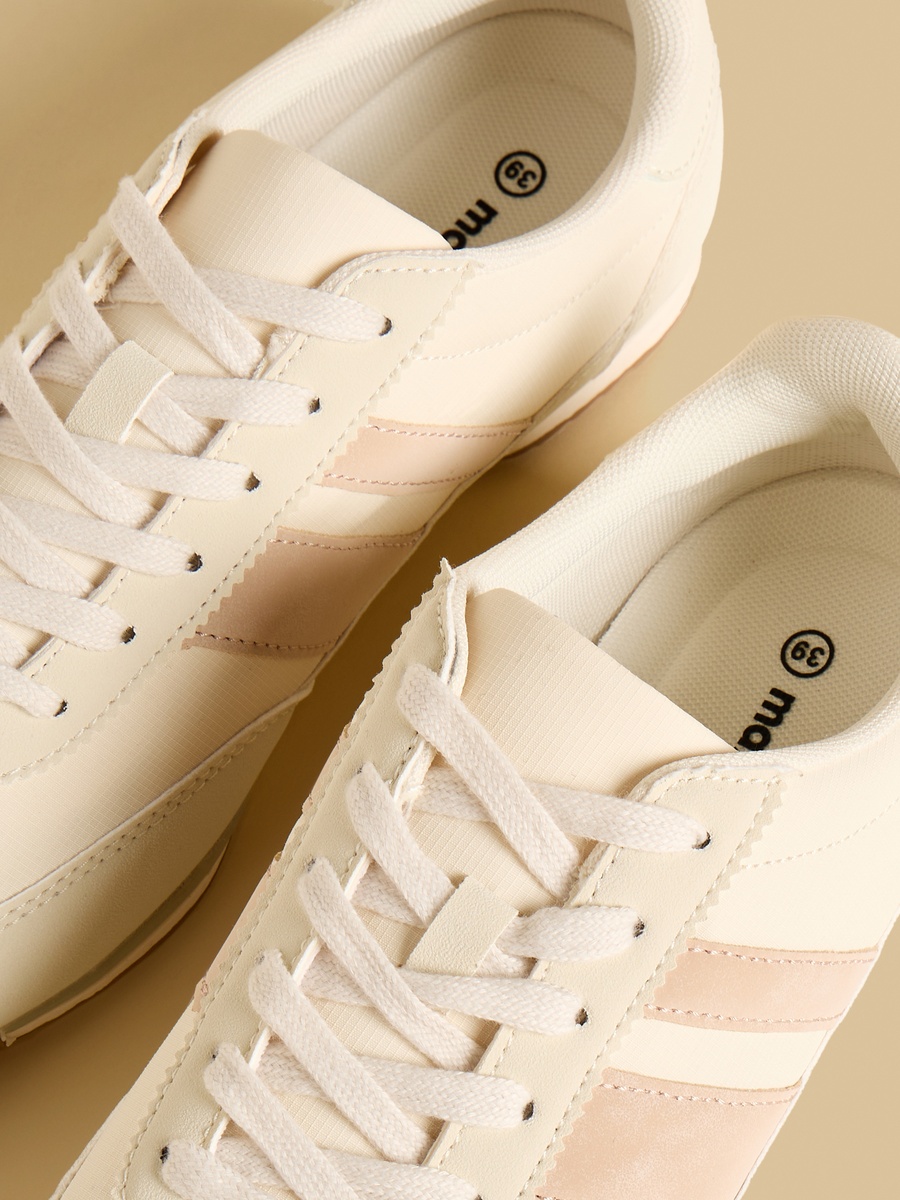Panelled Lace-Up Sports Shoes