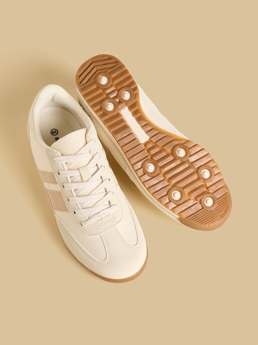 Panelled Lace-Up Sports Shoes