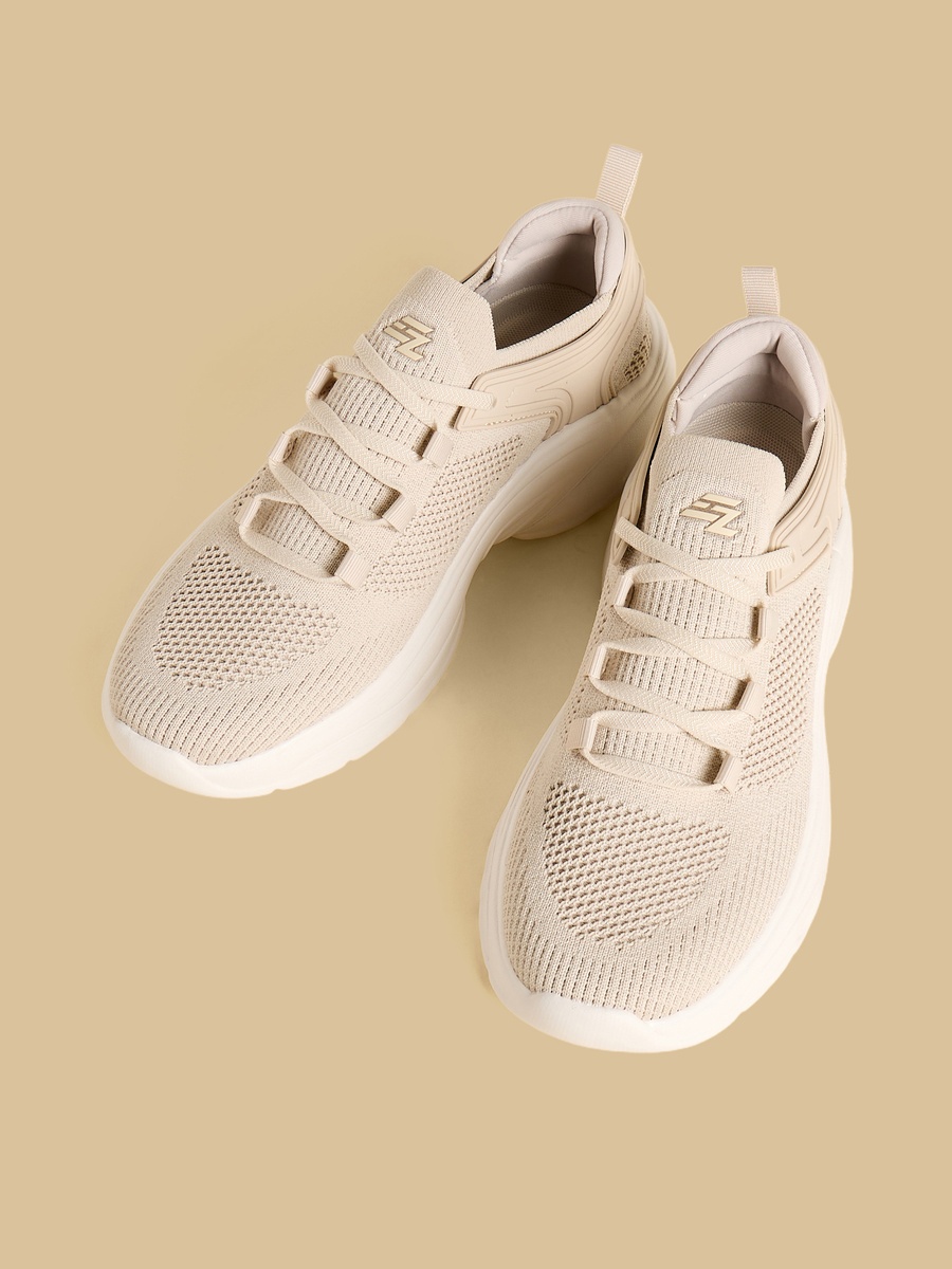 Textured Lace-Up Sports Shoes