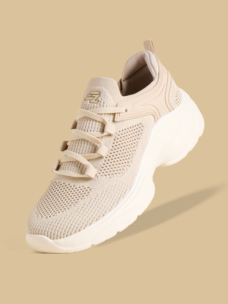 Textured Lace-Up Sports Shoes