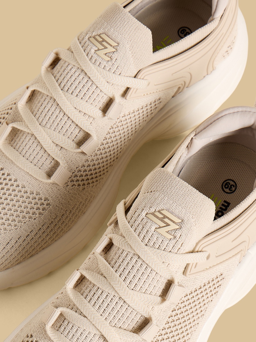 Textured Lace-Up Sports Shoes