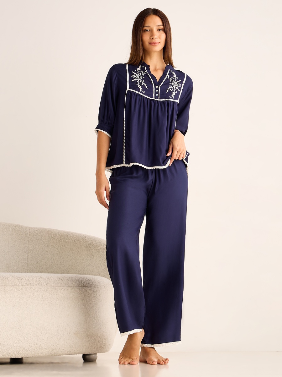 Viscose Pyjama Set Top and Trousers Set